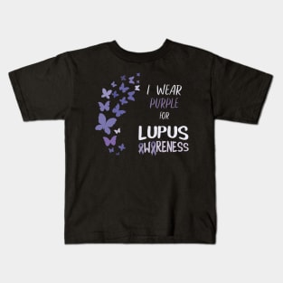 I Wear Purple For Lupus Awareness Kids T-Shirt